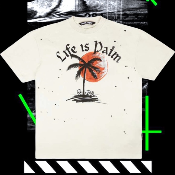 Palm Angels GD Sunset Palm Classic Tee (Off-White)
